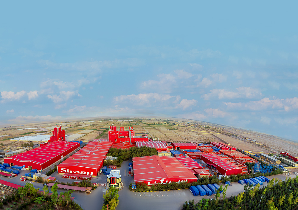 عکس هوایی کارخانجات تولیدی سیرنگ تولید کننده انواع نخ پلی استر در خاورمیانه
